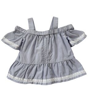 Janie and Jack Light Blue Gathered Top